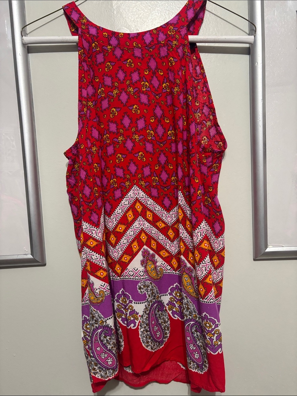 Anne Carson Pink and Purple Patterned Sleeveless Tank